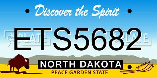 ETS5682 North Dakota License Plate
