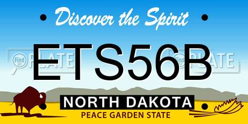 ETS56B North Dakota License Plate