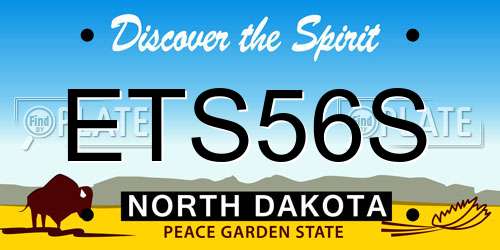 ETS56S North Dakota License Plate