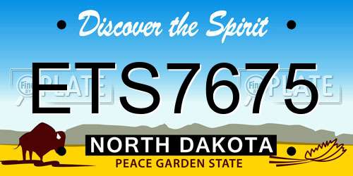 ETS7675 North Dakota License Plate