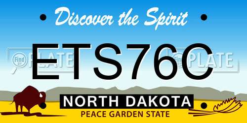 ETS76C North Dakota License Plate