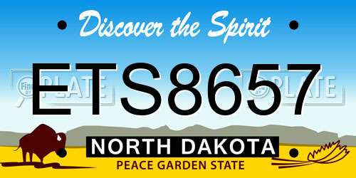 ETS8657 North Dakota License Plate