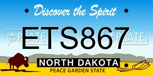 ETS867 North Dakota License Plate