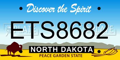 ETS8682 North Dakota License Plate