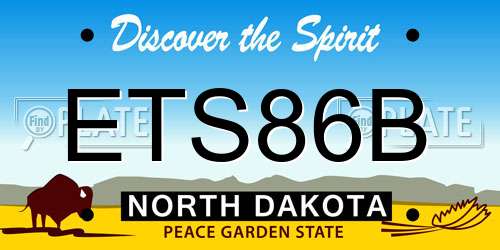 ETS86B North Dakota License Plate