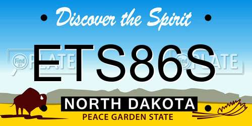 ETS86S North Dakota License Plate