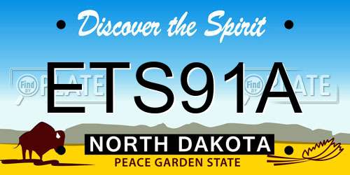 ETS91A North Dakota License Plate