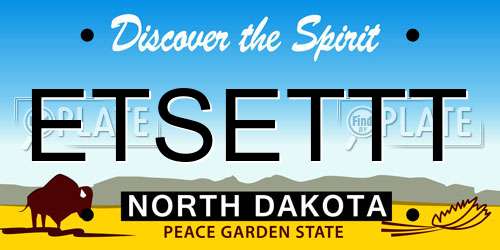 ETSETTT North Dakota License Plate