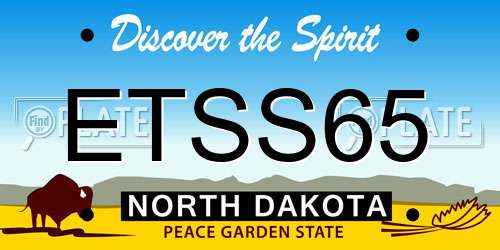 ETSS65 North Dakota License Plate