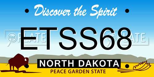 ETSS68 North Dakota License Plate