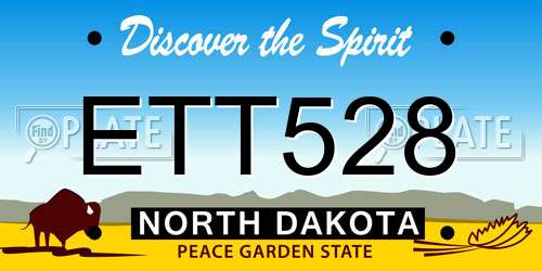 ETT528 North Dakota License Plate