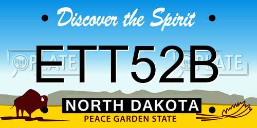 ETT52B North Dakota License Plate