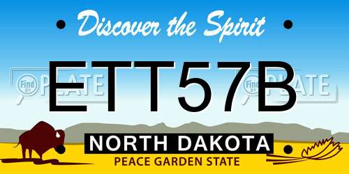 ETT57B North Dakota License Plate