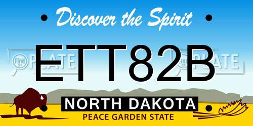 ETT82B North Dakota License Plate