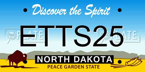 ETTS25 North Dakota License Plate