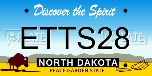 ETTS28 North Dakota License Plate
