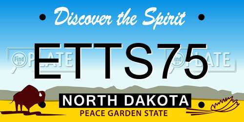 ETTS75 North Dakota License Plate