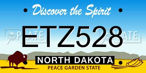ETZ528 North Dakota License Plate