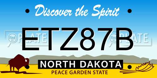 ETZ87B North Dakota License Plate