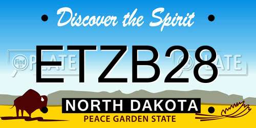 ETZB28 North Dakota License Plate