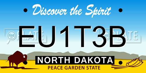 EU1T3B North Dakota License Plate