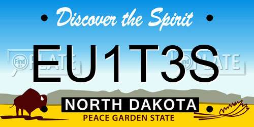 EU1T3S North Dakota License Plate