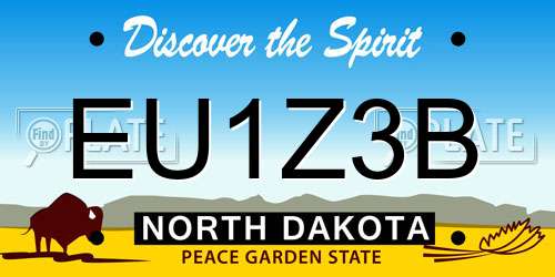 EU1Z3B North Dakota License Plate