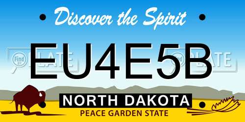 EU4E5B North Dakota License Plate
