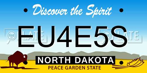 EU4E5S North Dakota License Plate