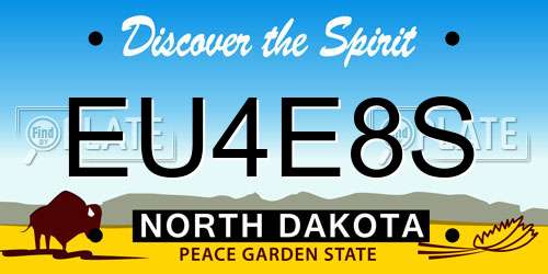 EU4E8S North Dakota License Plate