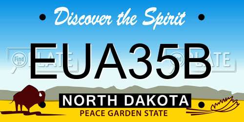 EUA35B North Dakota License Plate