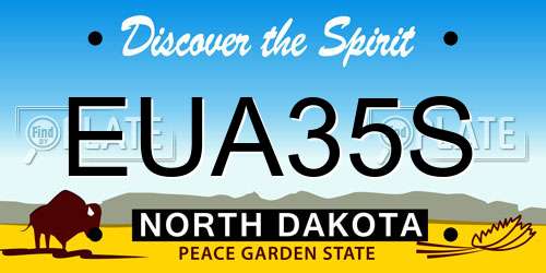 EUA35S North Dakota License Plate