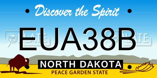EUA38B North Dakota License Plate