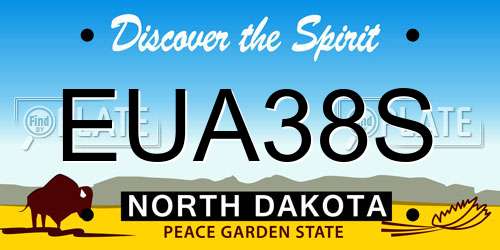 EUA38S North Dakota License Plate