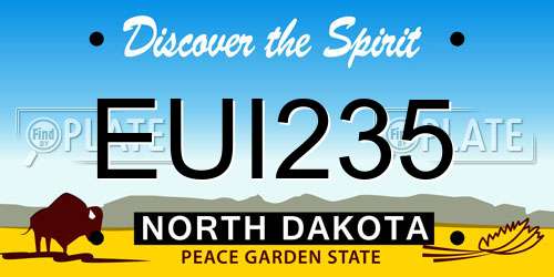 EUI235 North Dakota License Plate