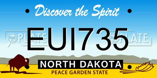 EUI735 North Dakota License Plate