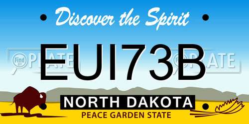 EUI73B North Dakota License Plate