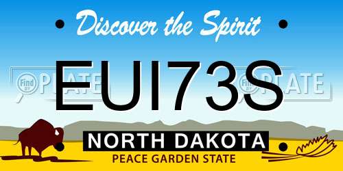 EUI73S North Dakota License Plate