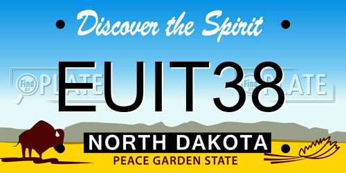 EUIT38 North Dakota License Plate