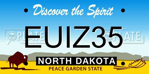 EUIZ35 North Dakota License Plate