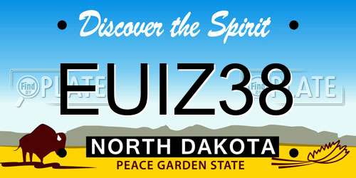EUIZ38 North Dakota License Plate