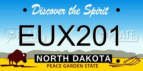 EUX201 North Dakota License Plate