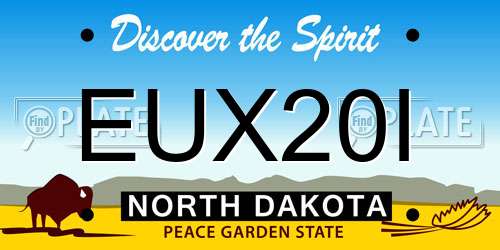 EUX20I North Dakota License Plate