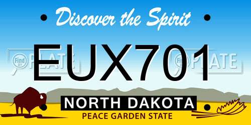 EUX701 North Dakota License Plate