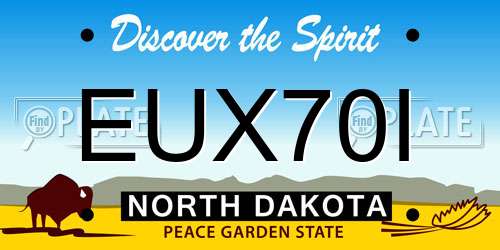 EUX70I North Dakota License Plate