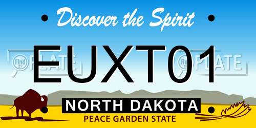 EUXT01 North Dakota License Plate