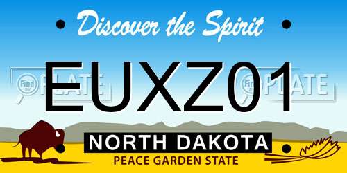 EUXZ01 North Dakota License Plate