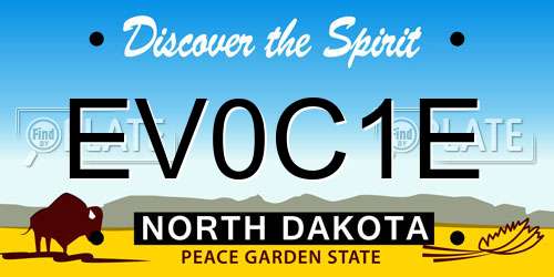 EV0C1E North Dakota License Plate