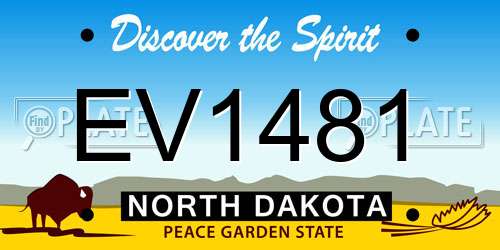 EV1481 North Dakota License Plate