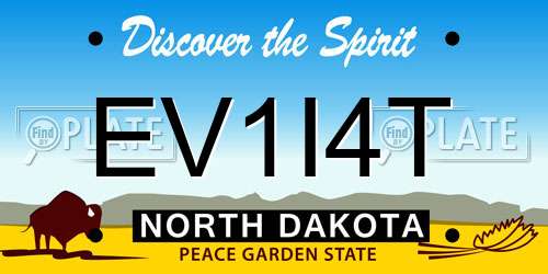 EV1I4T North Dakota License Plate